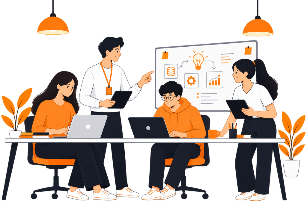 Synap AI Solutions AI automation and data engineering team illustration